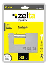 CANDADO PERNO PASANTE 80mm CROMADO ZELTA