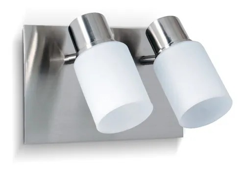 APLIQUE RECTANG. 2 LUCES ACERO TR9021-13